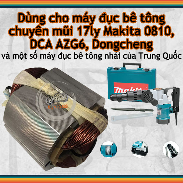 (Hàng DCA) Stator đục MAKITA HM0810T, HM0810TA, DCA AZG6S