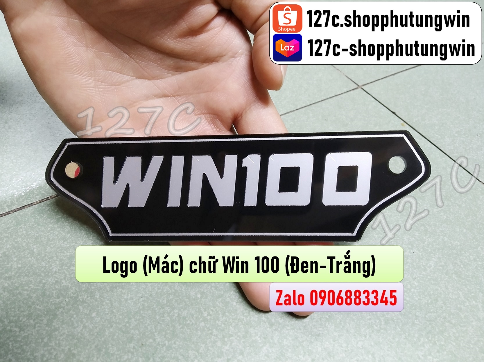[HCM] Logo (Mác) chữ Win 100 (Đen-Trắng/ Đỏ-Trắng)