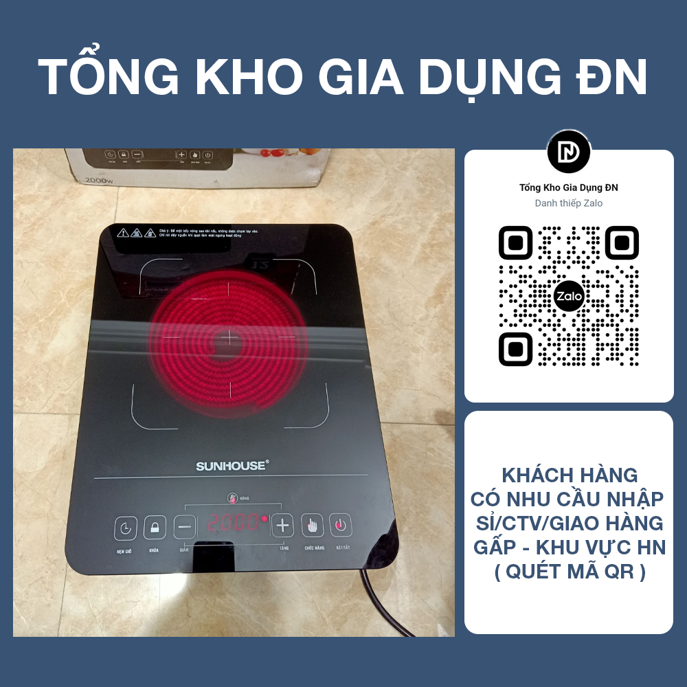 Bếp hồng ngoại cảm ứng SUNHOUSE SHD6015 - Bảo hành 12 tháng