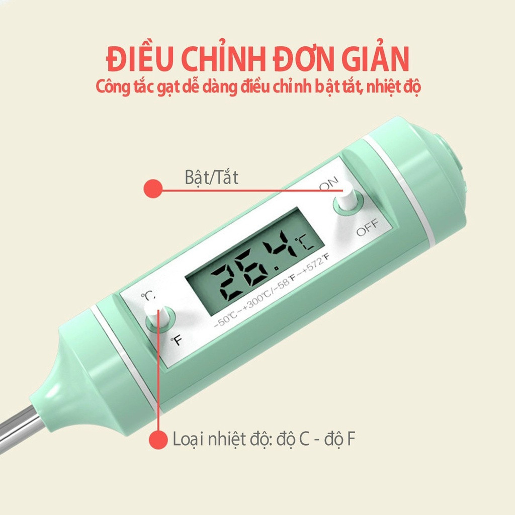 Que đo nhiệt độ sữa Misuta