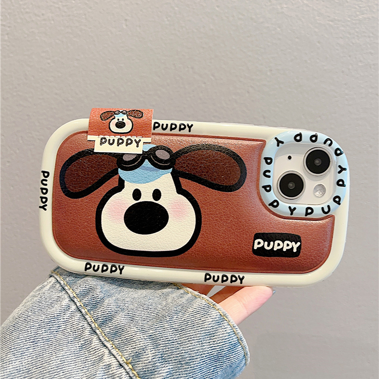 CrashStar Cute Cartoon Leather Soft Shockproof Phone Case For iPhone 15 14 Pro Max 13 12 11 Pro Max Creative Phone Casing Cover Shell