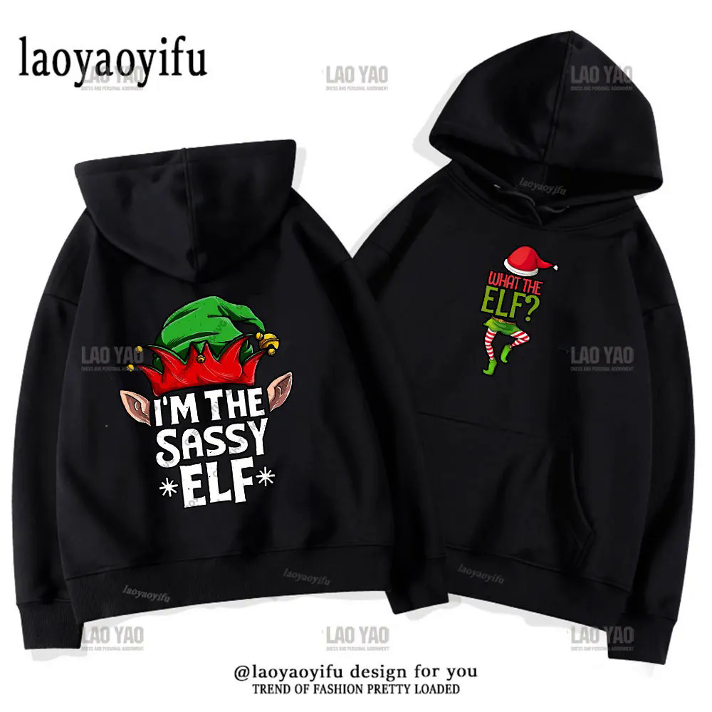 I'm The Elf Anime Hoodie Funny Christmas Family Shirts Adult Rife Hoodies Harajuku Sweatshirts Casual Anime Sweater Sassy Elf