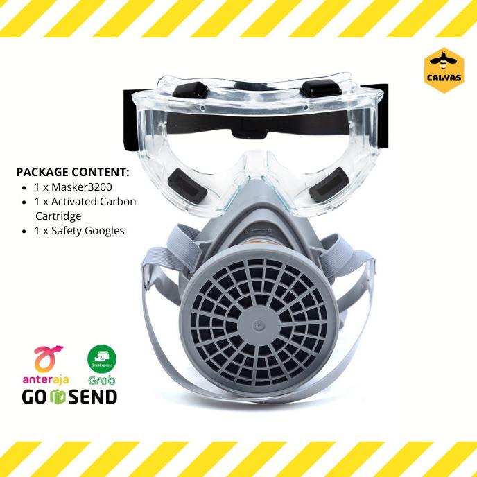 Masker Gas / Masker Lab / Cat Amonia Acid Full face Respirator 6800 ...