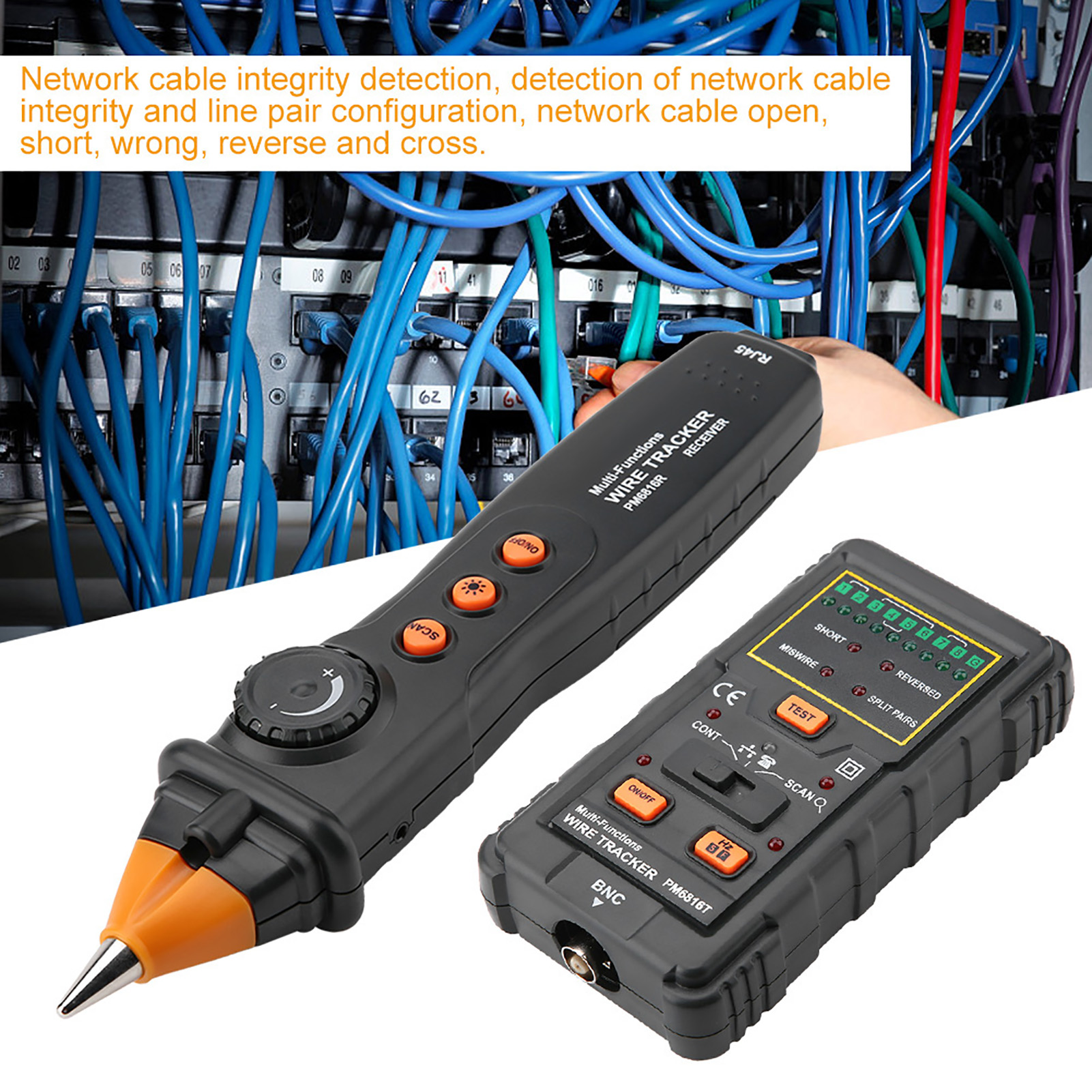 Peakmeter pm6816 network cable wire tracker receiver emitter line finder rj45 rj11