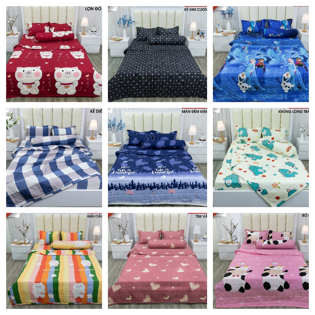 ga trải giường  1m8x2m chất cotton poly có chọn mẫu