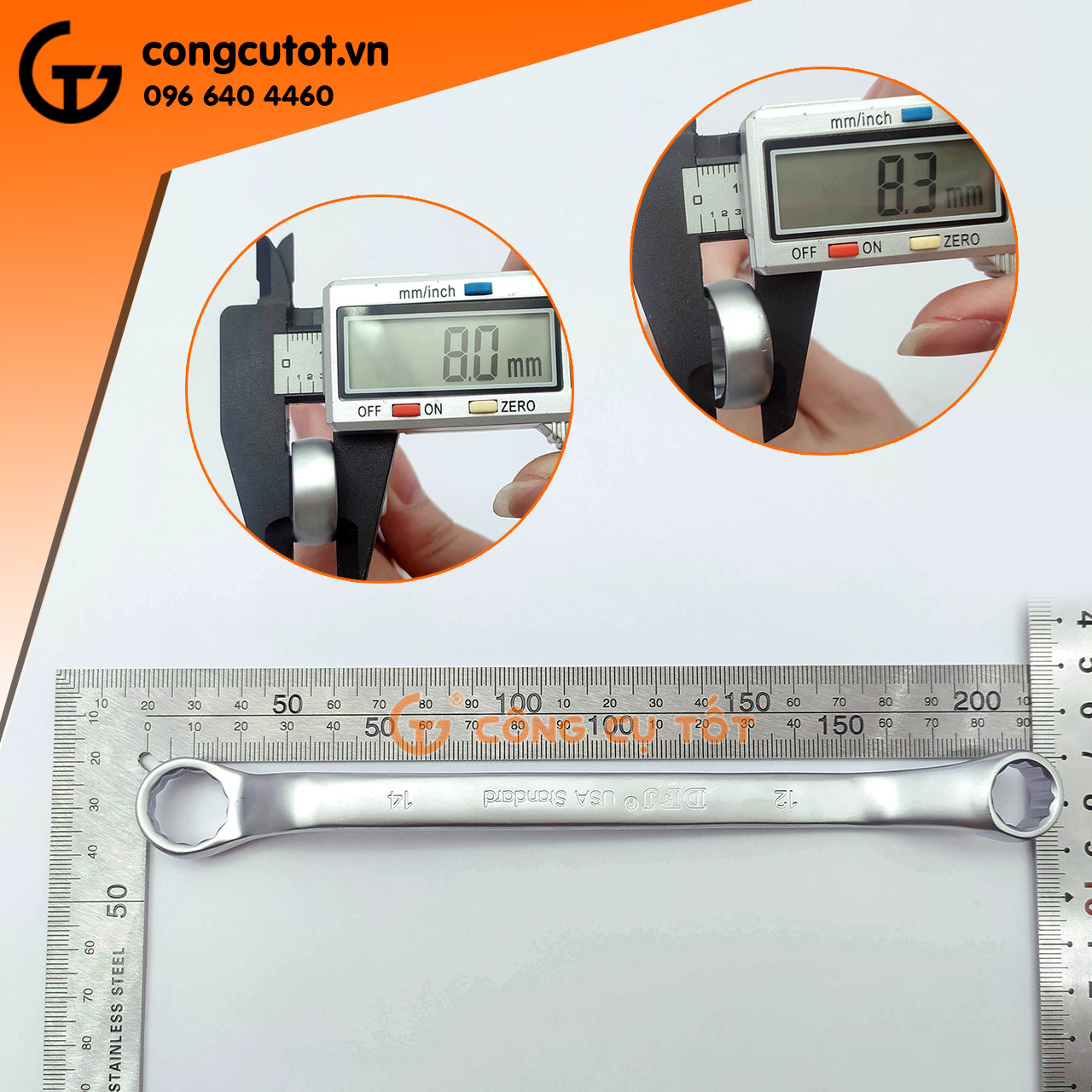 Cờ lê 2 đầu vòng DFJ size tùy chọn