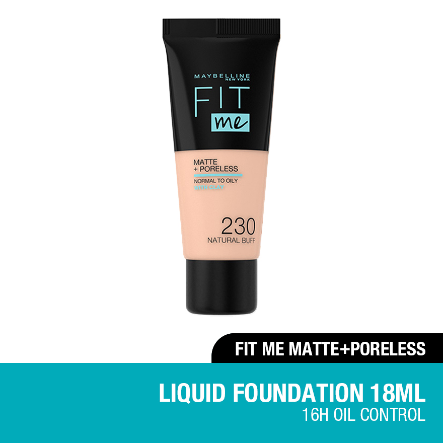 Maybelline New York Fit Me Matte+Poreless Liquid Foundation Tube - Natural  Buff 230 (18 ml)