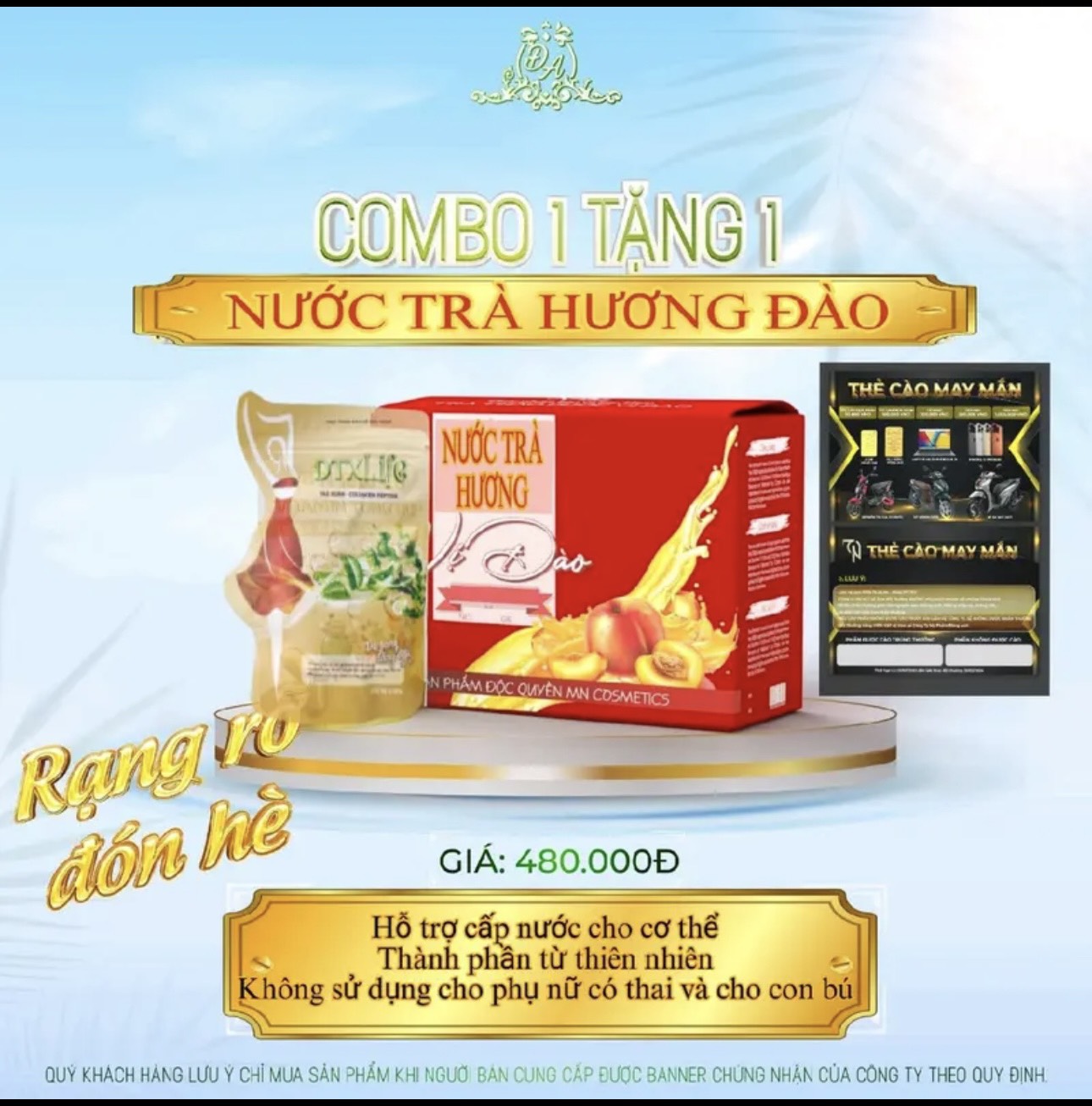 Trà Giảm Cân Vị Đào Chính Hãng