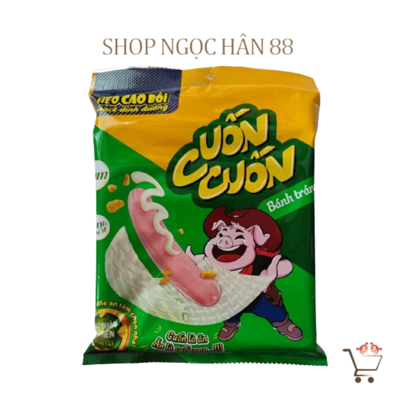 🔥hotnew🔥 xúc xích heo cao bồi cuốn cuốn bánh tráng, rong biển gói 50gr