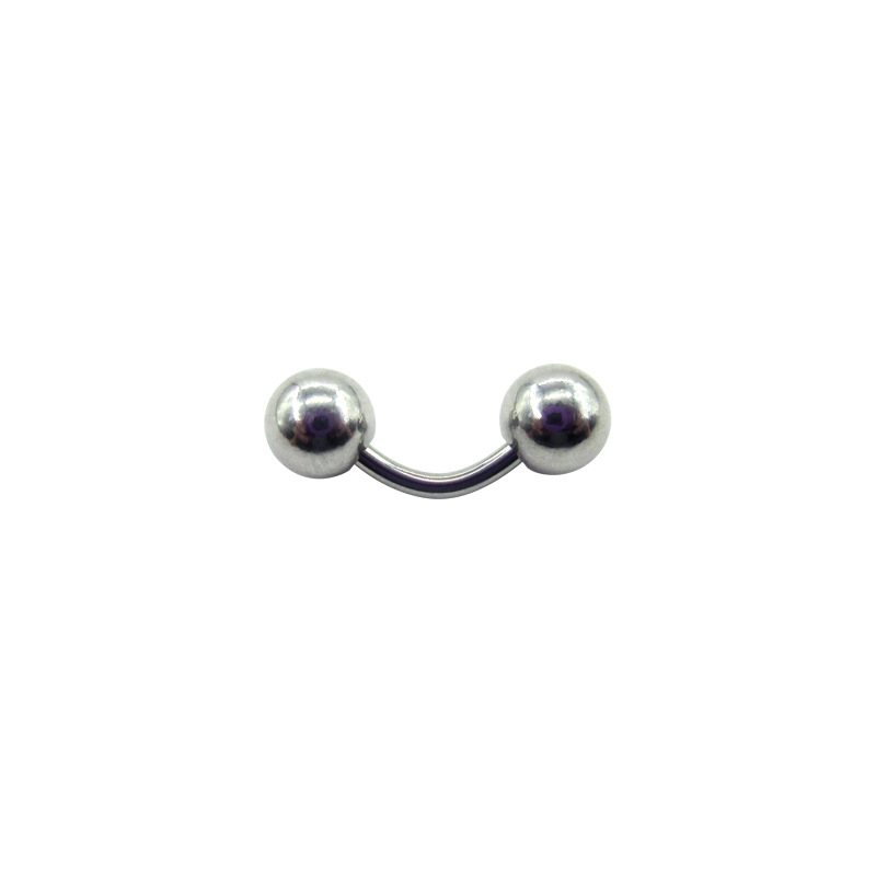 【Essential Good Item】Meijiao stainless steel eyebrow nail human body piercing eyebrow ring steel ball curved rod eyebrow decoration banana ring jewelry.