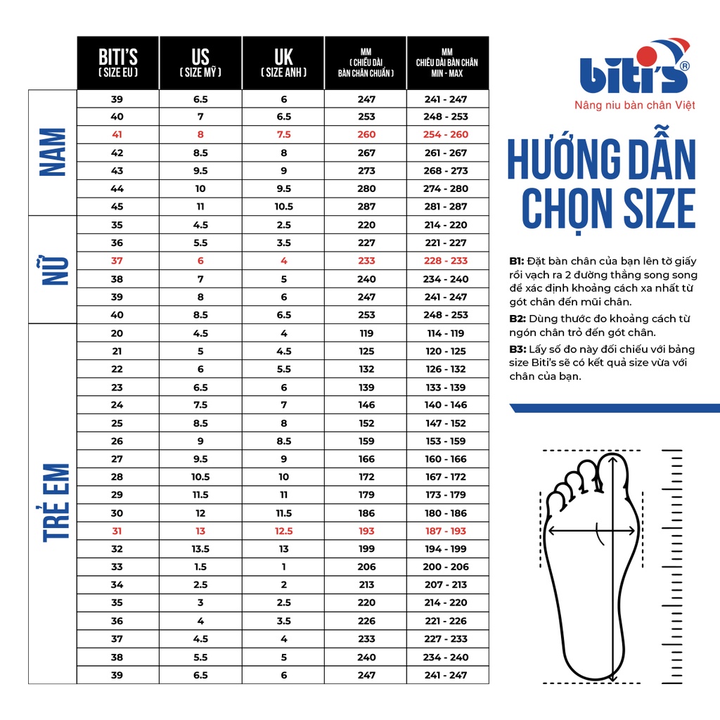 Dép Bitis bé trai quai ngang (Size 28-37)