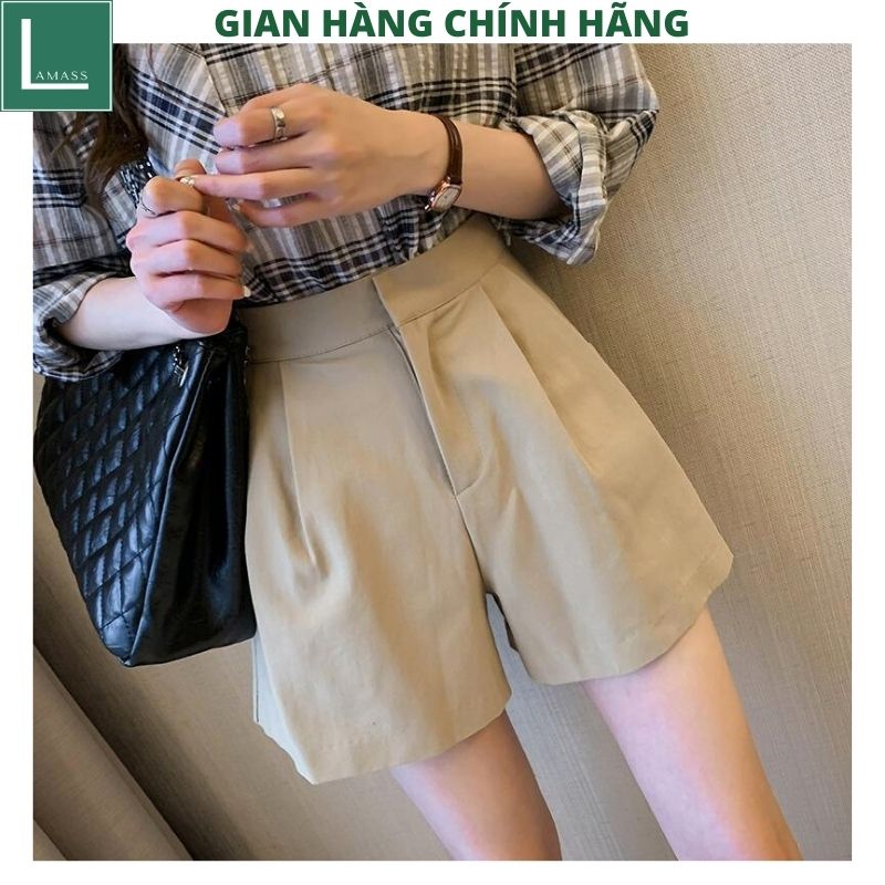 Quần short vải nữ 3 mầu -quần tây vải cạp chun , quần đùi vải , quần tây công sở kiểu dáng hàn quốc ulzzang -LAMASS