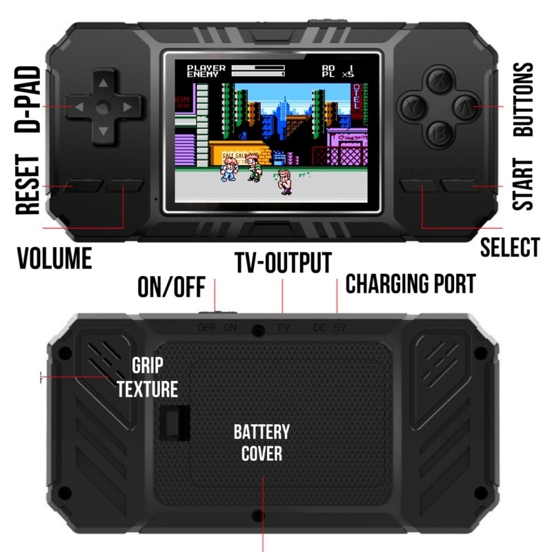 【Inventory ready 】♥ Free shipping+COD ♥Sup portable player retro mini game console Gameboy handheld game console 520 classic games
