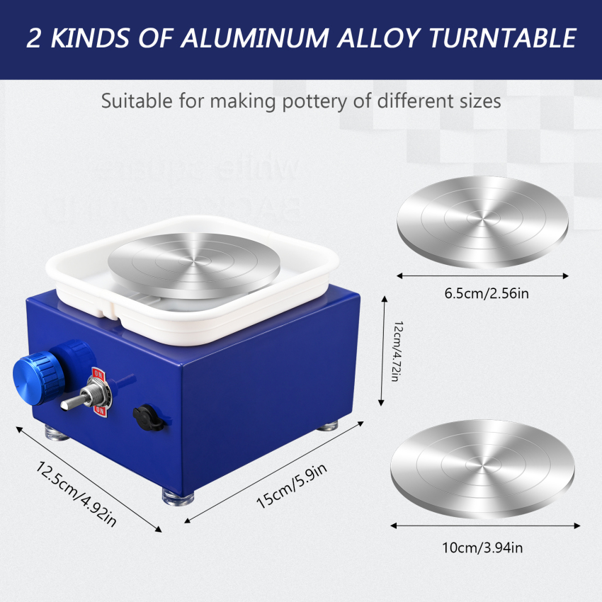 Mini Ceramic Wheel, Ceramic Wheel 6.5cm/10cm Rotary Table Mini Ceramic Machine Electric Ceramic Wheel DIY Clay Tool With Tray For Ceramic Work Ceramic Clay Art Crafts