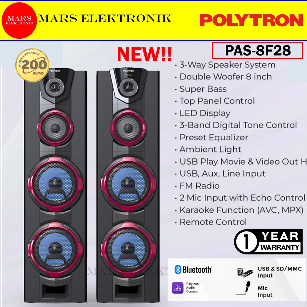 PROMO SPEAKER POLYTRON PAS-8F28 - SUPER BASS - BLUETOOTH - ACTIVE ...