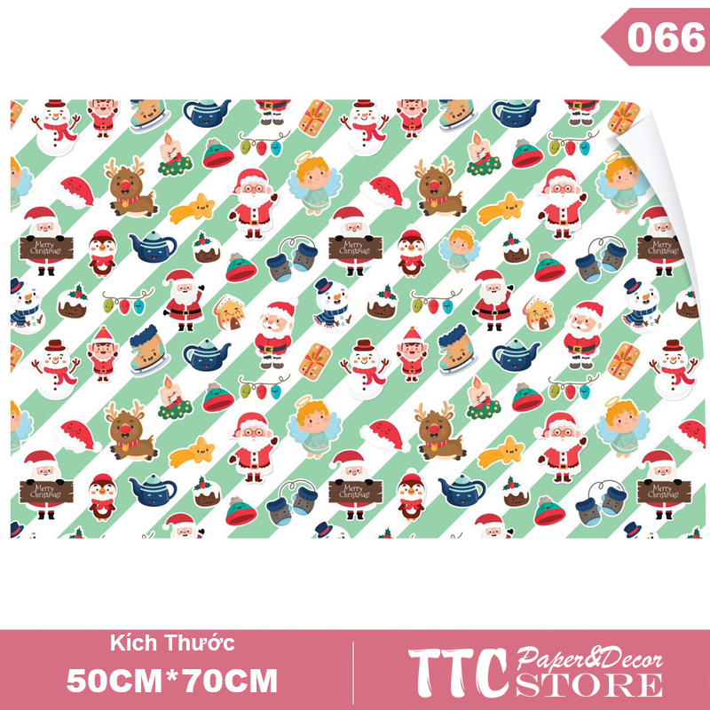 Giấy gói quà giáng sinh | giấy bọc quà noel vui vẻ, ấm áp | merry christmas | hàng vn chất lượng cao | vpp sáng tạo ttc