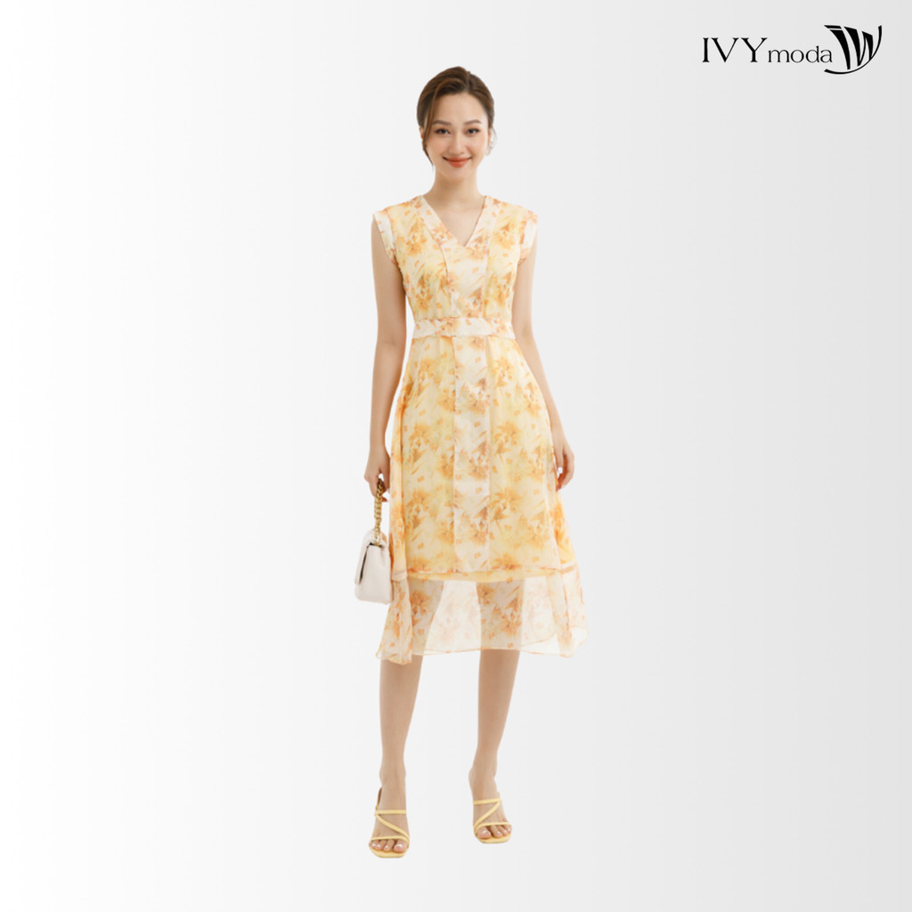 Đầm hoa tay hến IVY moda MS 41M7267