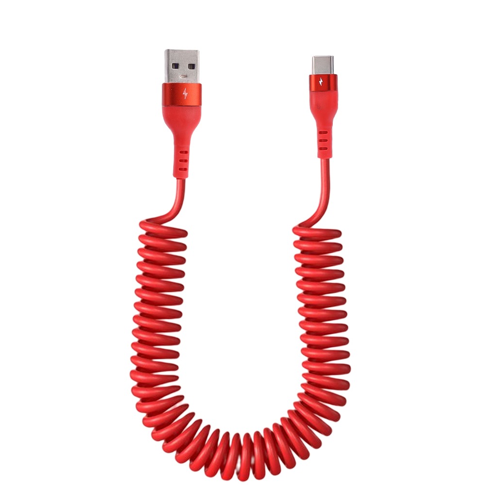IRCTBV TPU Body Spring Data Cable Resilient Copper Wire Core Mobile Phone Charging Cable Portable Micro USB Fast Charging Data Cable Mobile Phone