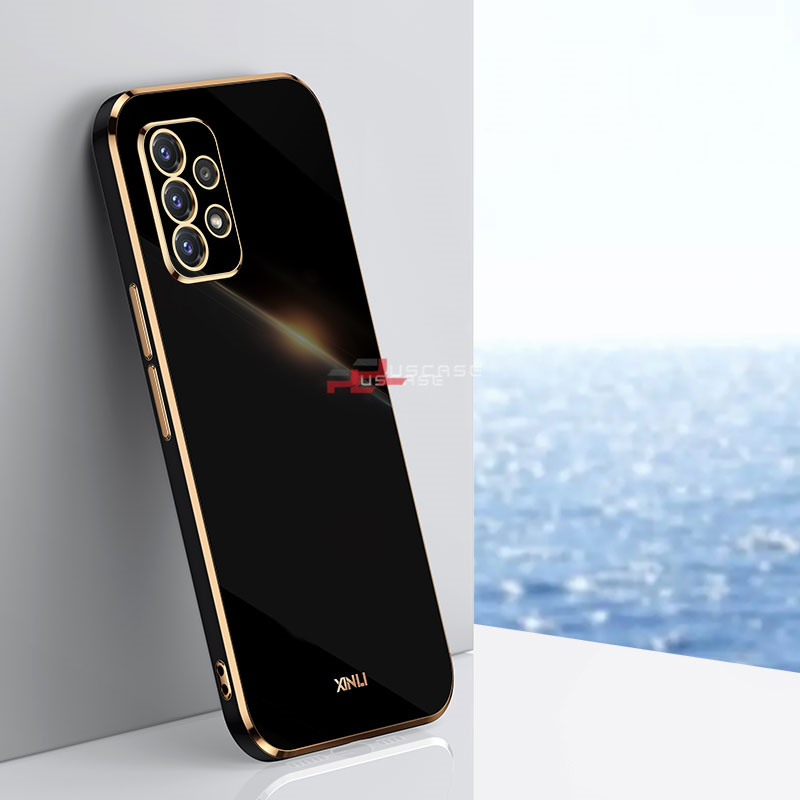 PlusCase for Samsung Galaxy A53 5G 6D Plating Soft Case Lens Protector Square Frame Silicone Glossy Shockproof Phone Back Cover