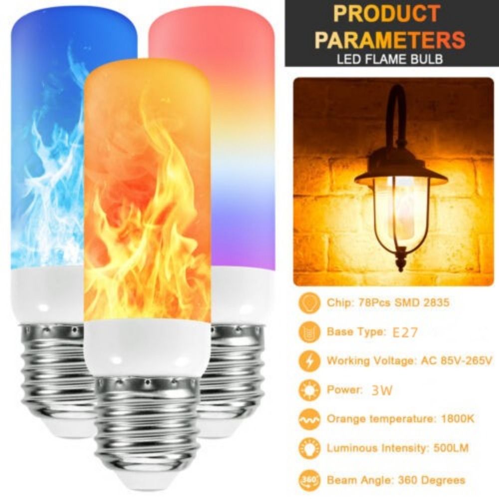 PRETEND Tiệc tùng Năng động 4 chế độ Bóng đèn Hiệu ứng lửa Bóng đèn LED lửa Lửa cháy