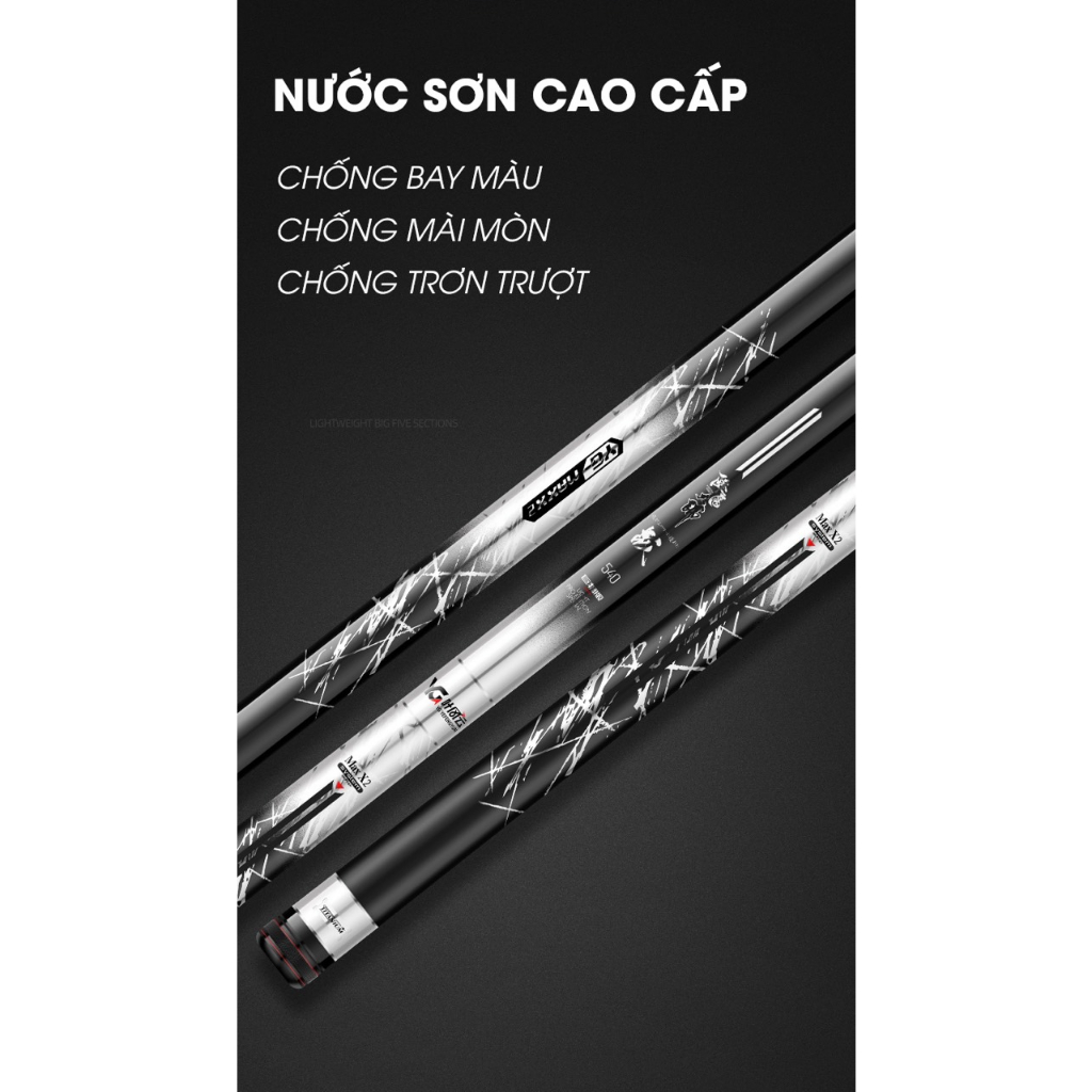 Cần tay săn hàng YG Max X2 ( chính hãng) độ cứng 5,5H, phân bổ lực 19-28i