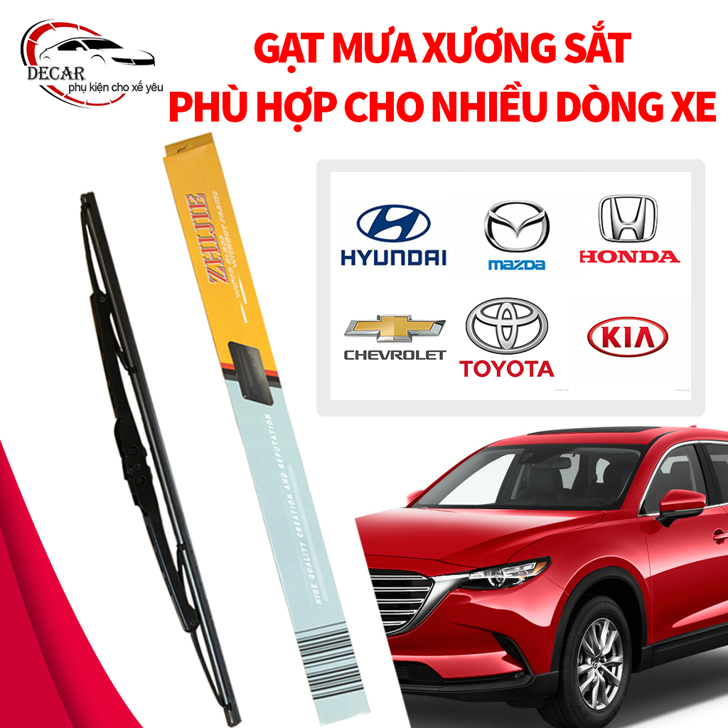 Gạt mưa ô tô, lưỡi gạt mưa xe hơi Silicone khung sắt chắc chắn bền bỉ dễ lắp đặt , gạt nước mưa phù hợp cho nhiều dòng xe