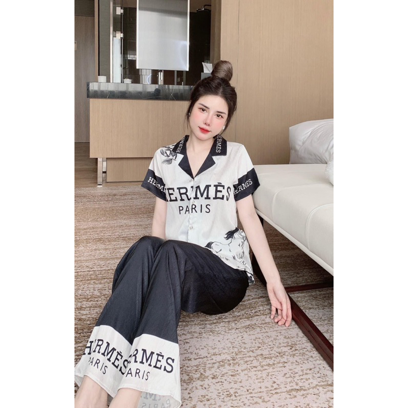 Bộ Lụa xước Hàng thiết Kế Tay ngắn siêu xinh