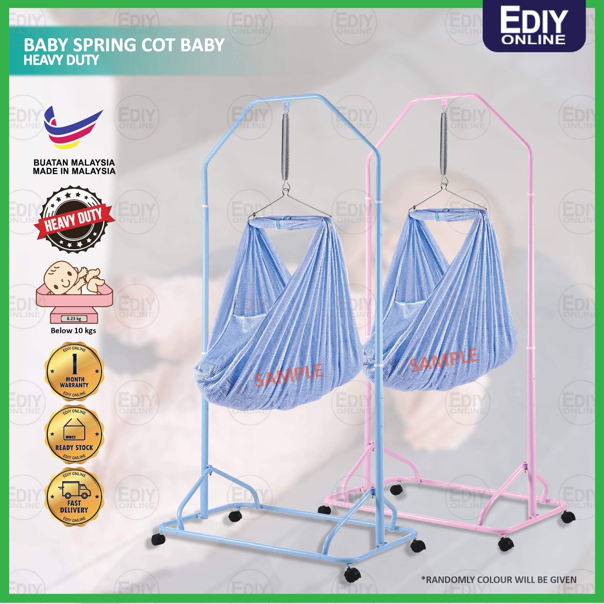 Baby spring cot clearance stand