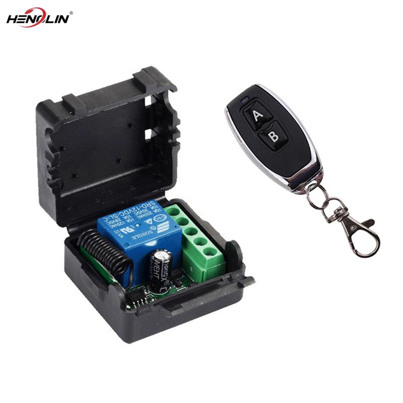 Máy phát tần số vô tuyến 433 Mhz điều khiển từ xa với công tắc điều khiển từ xa không dây DC 12V 1CH Rơ Le thiết bị nhận mô-đun