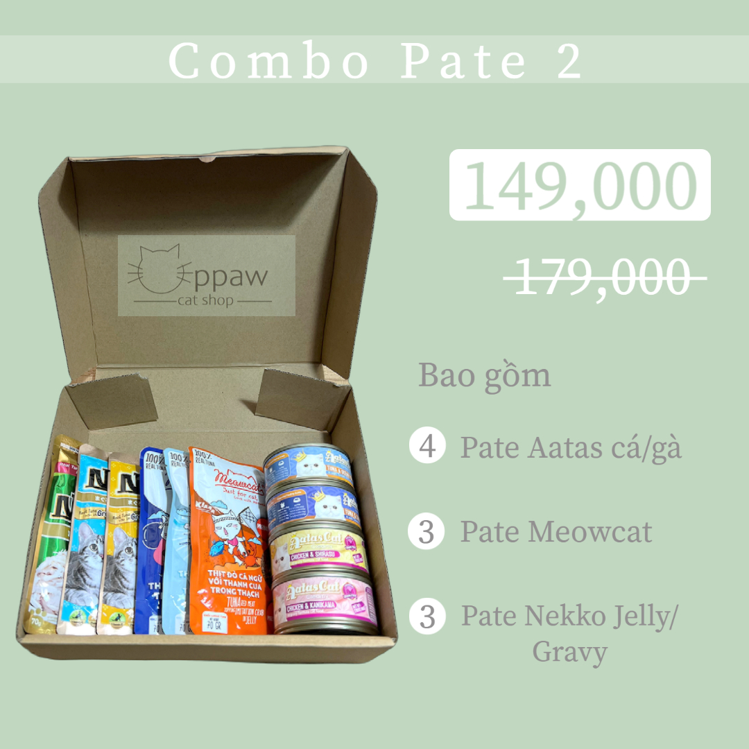 Combo Pate Cho Mèo Mix Vị - Combo Thức Ăn Ướt Cho Mèo