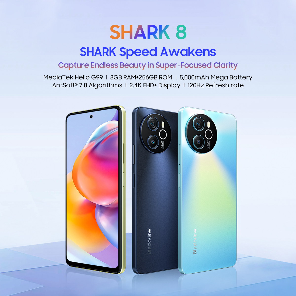 Blackview SHARK 8 Smartphone 6.78 Dislpay 16GB 256GB Helio G99 Android13  64MP Camera 5000mAh Battery NFC CellPhone