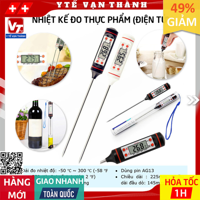 ✅ nhiệt kế đo nhiệt độ thực phẩm | nước sữa y tế cây que nhiệt kế đa năng máy đo nhiệt độ nấu thức ăn -vt0396 - y tế vạn thành