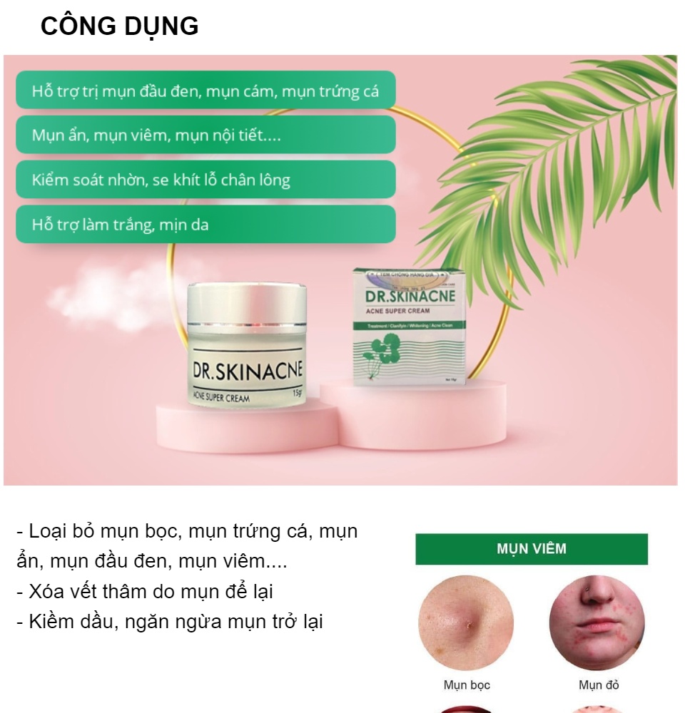 DR SKINACNE [CHÍNH HÃNG] - Kem Chấm Mụn Cấp Tốc - Check được mã QR Code DR.SKINACNE
