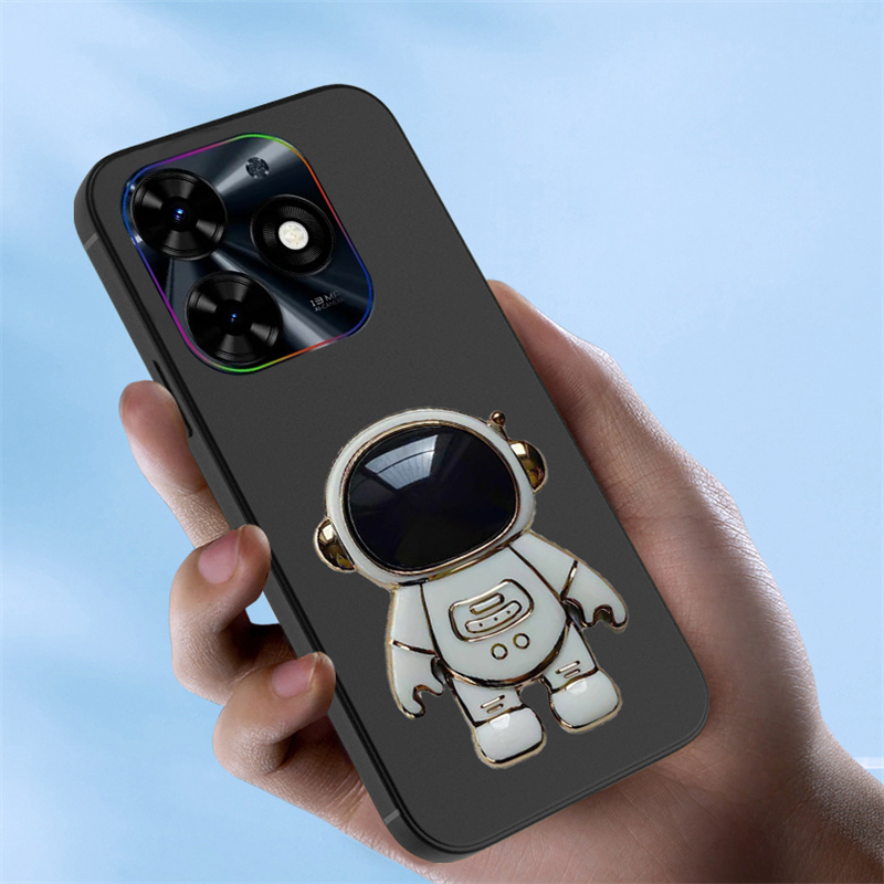 New Phone case itel A70 A60 A60S A50 Back cover Astronaut Bracket Smooth Soft Silicone Anti Collision Back cover itel A70 A60 A60S A50 case.