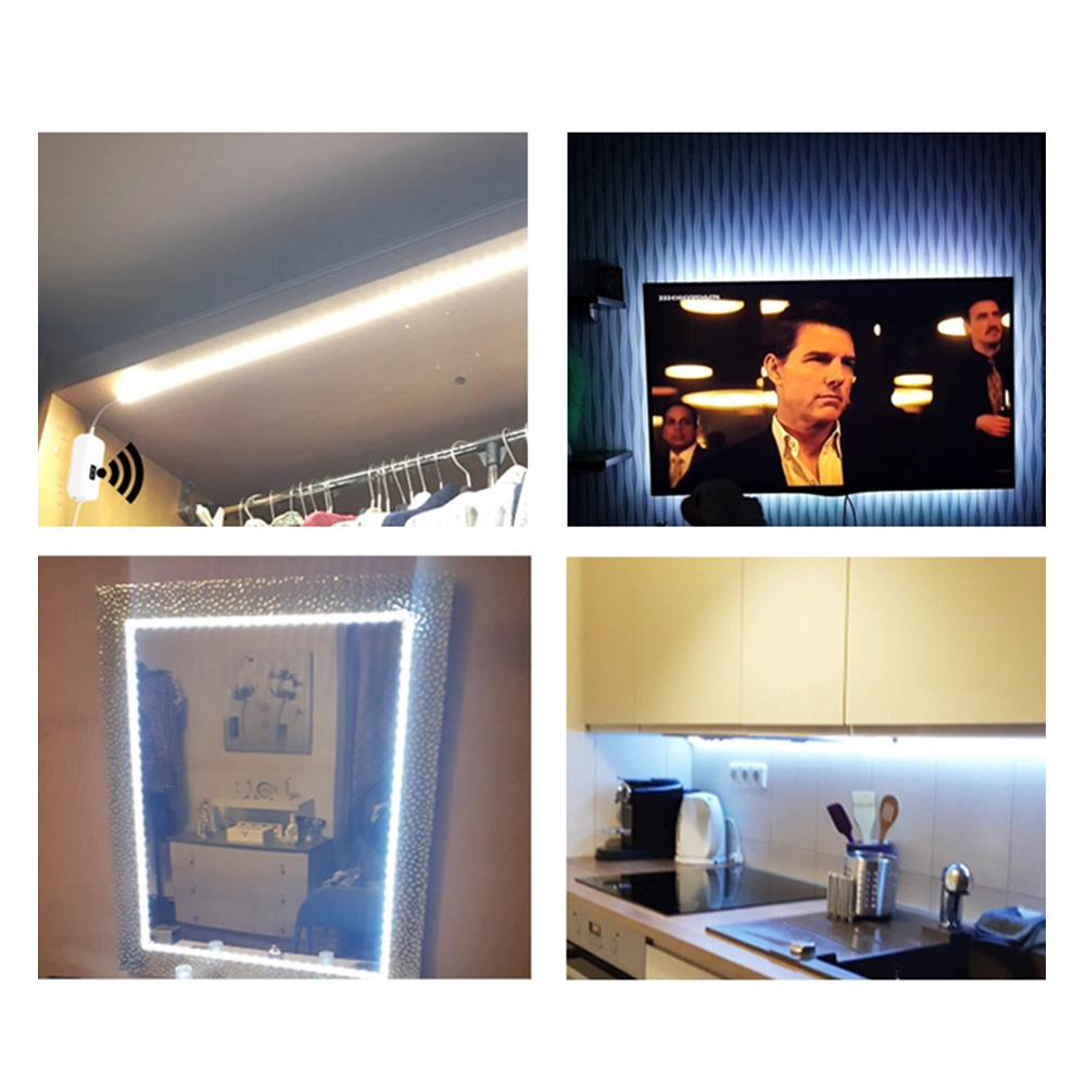 ZIR Mall LED Under Cabinet Light USB Powered Motion Sensor Dimmer Lighting for Cabinet Closet Kitchen Wardrobe Counter Bedroom