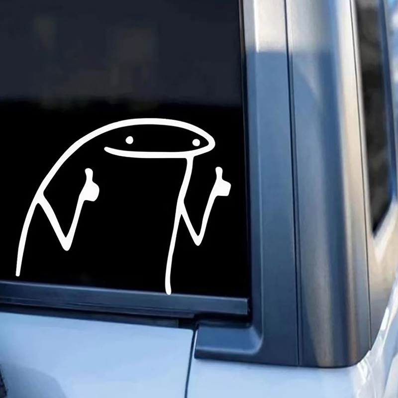 STICK MAN THUMBS UP」MEME SERIES CAR DECAL AUTOMOTIVE DIE-CUT VINYL STICKER GJCUTE