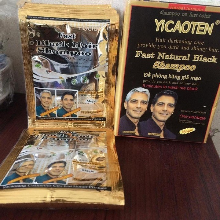 Dầu gội đen tóc Caotien - hộp 10 gói