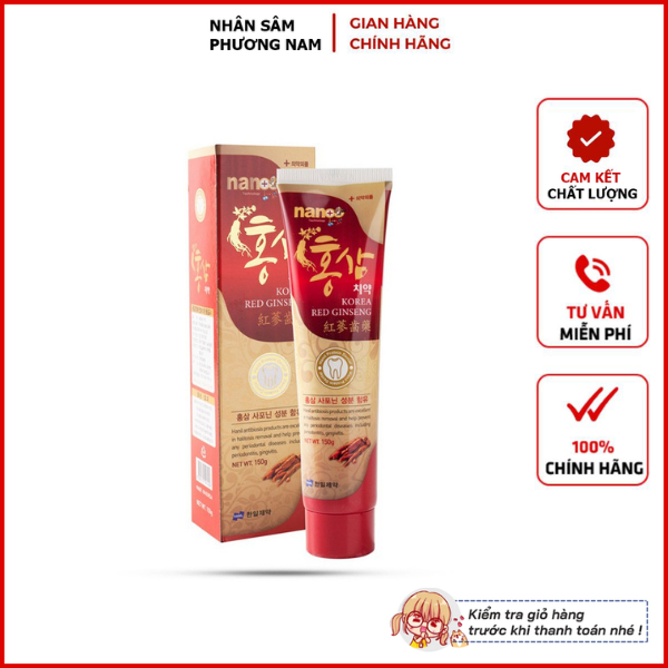Combo 5 tuýp kem đánh răng hồng sâm nano hàn quốc 150g