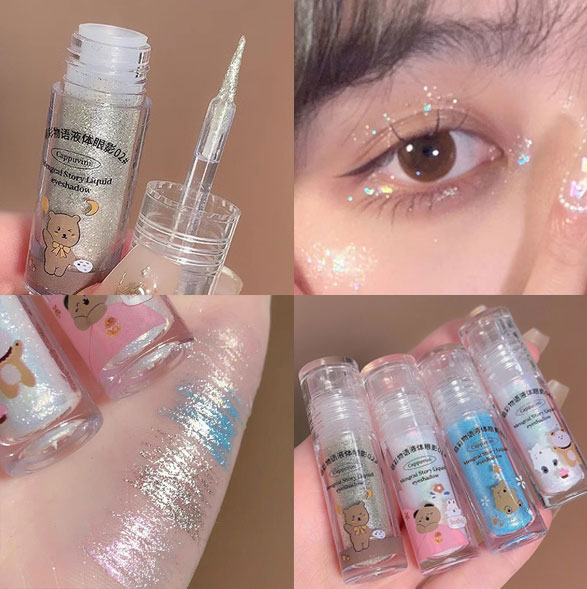 Dorisna long lanh chất lỏng bóng mắt Pearlescent Sequins Phấn mắt nằm tằm Kim Cương Trang điểm mắt không thấm nước mỹ phẩm