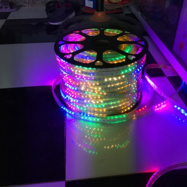 Led dây trang trí nháy đuổi nhiều màu led smd 2835 - 2 hàng ngang siêu sáng, giá bán 1 mét