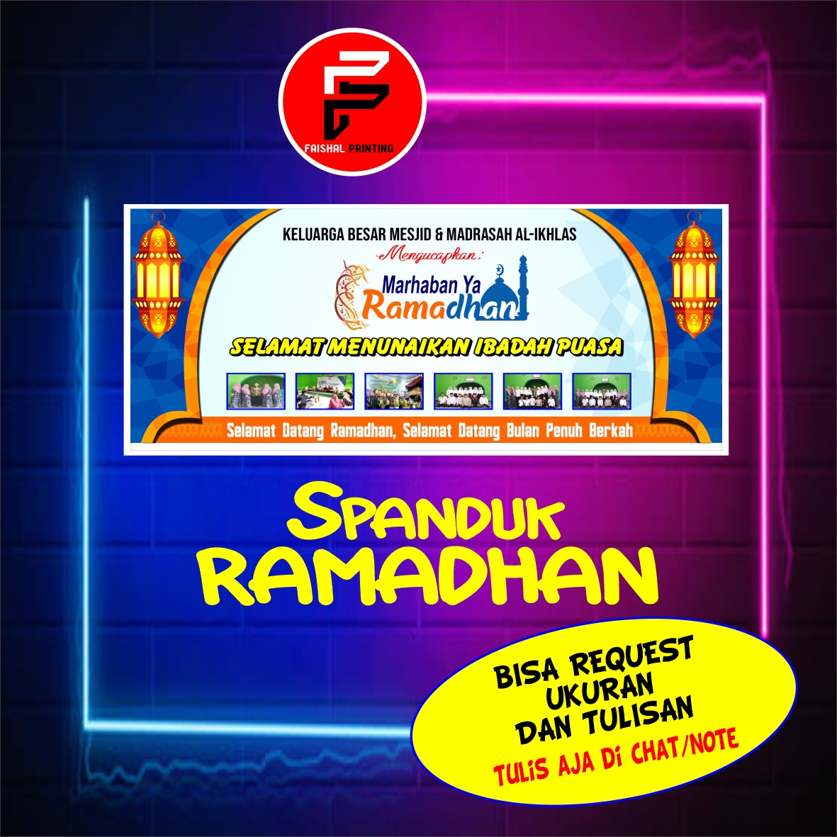 Spanduk Marhaban Ya Ramadhan / banner Ramadhan/ Spanduk Puasa / Spanduk
