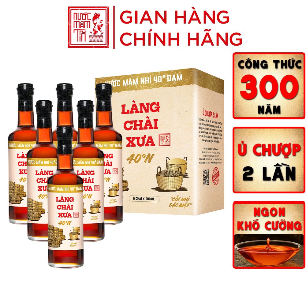 Nước mắm nhĩ nhãn vàng 40 độ đạm chai 500ml cốt nhĩ đậm đà, không chất bảo quản