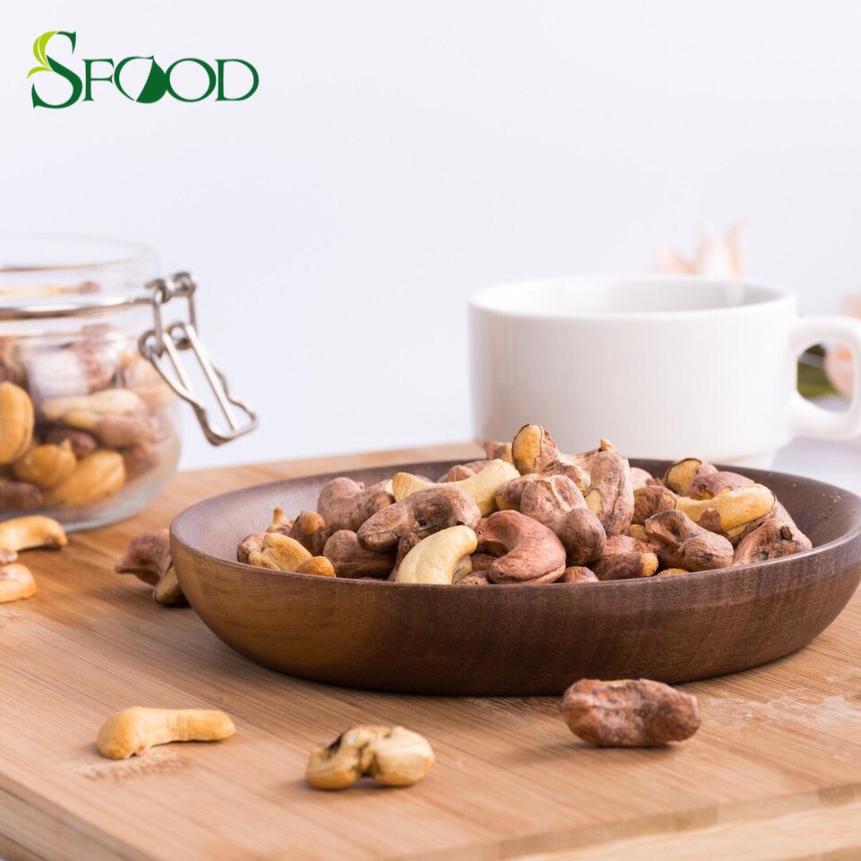 Điều rang muối Sfood, hạt điều rang muối nguyên hạt còn vỏ lụa