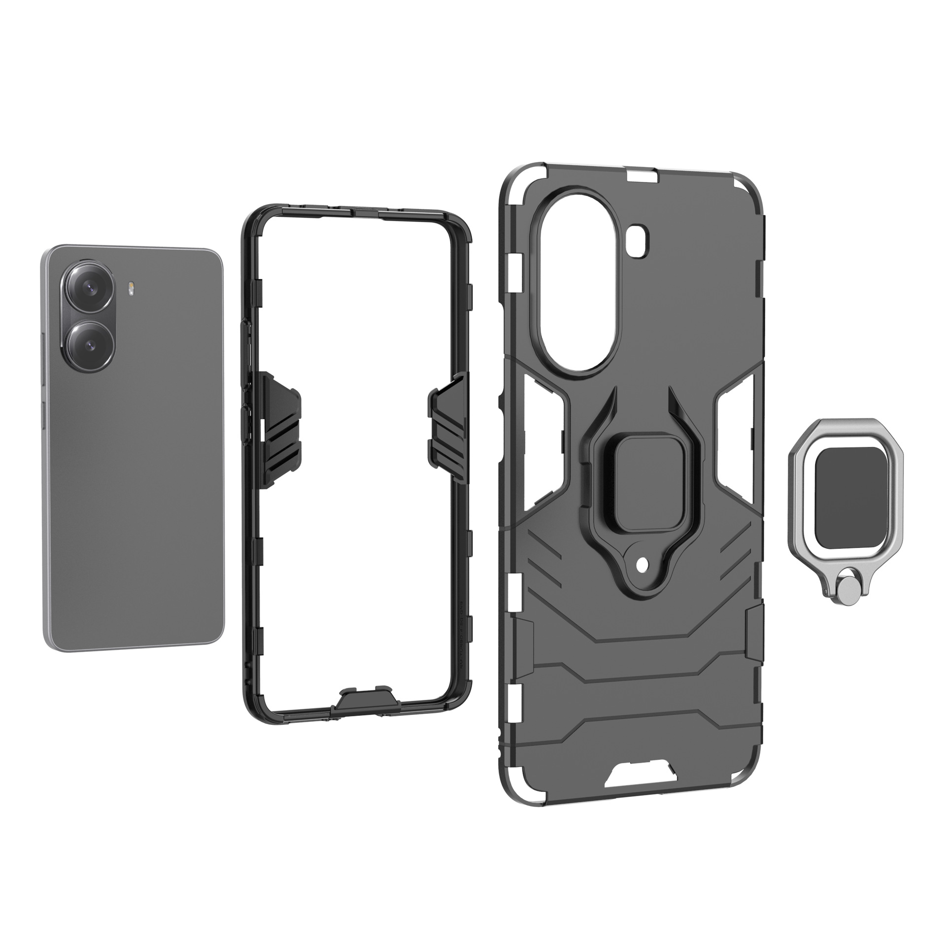 Xiaomi Poco X7 Shockproof Phone Case with Ring Holder.