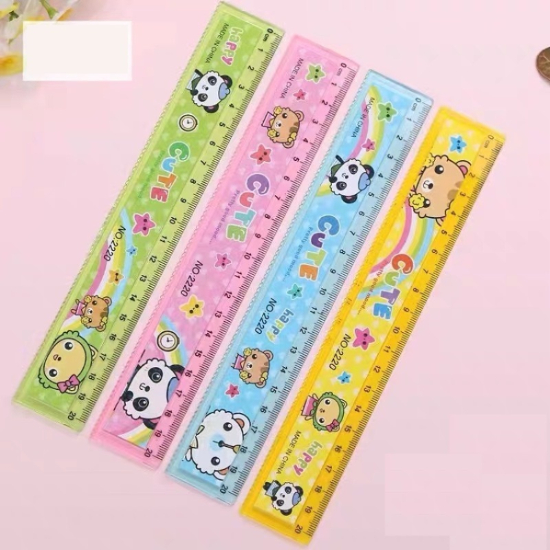 Lon 100 cây thước kẻ / thước thẳng nhựa kiểu hình dễ thương 15cm