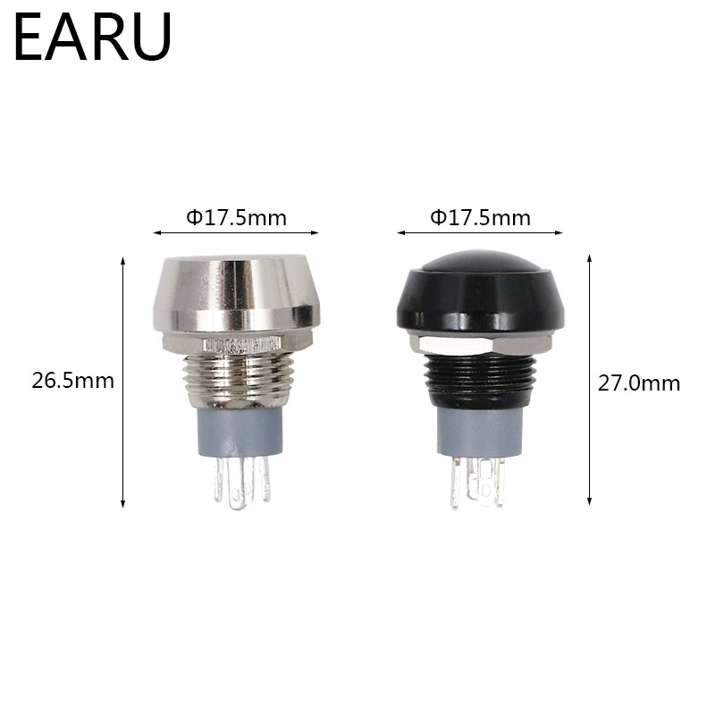 【TrendGlobe】12mm 1NO 1NC Momentary Self-reset Metal Horn Doorbell Bell Push Button Switch Waterproof Car Auto Engine PC Power Start Starter. 