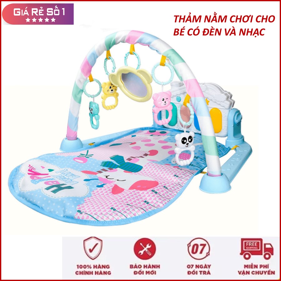 Thảm chơi Vườn Thú cho bé có đàn piano đèn và nhạc( giao ngẫu nhiên )