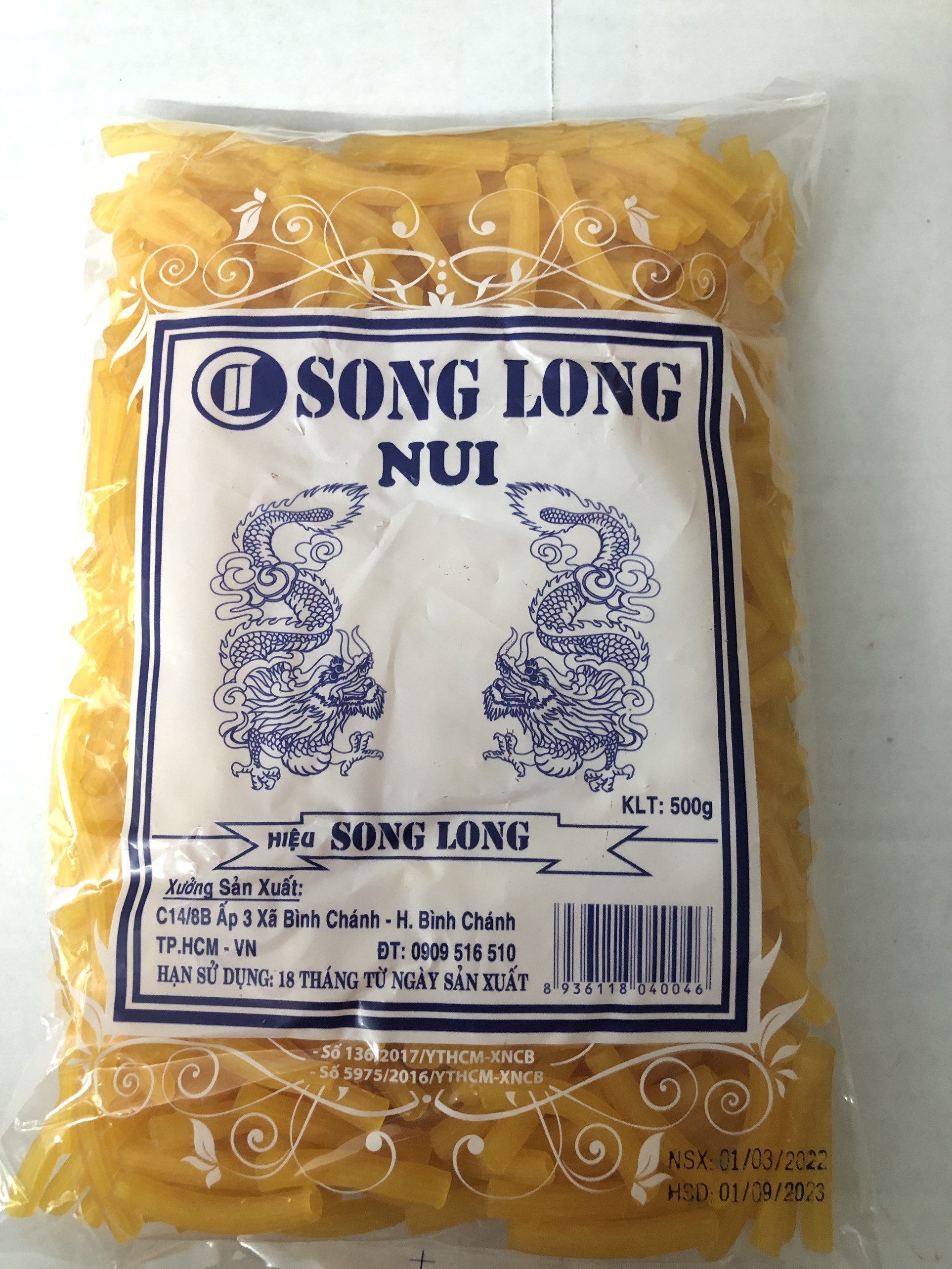 Nui Song Long ống dài, con sò 500g