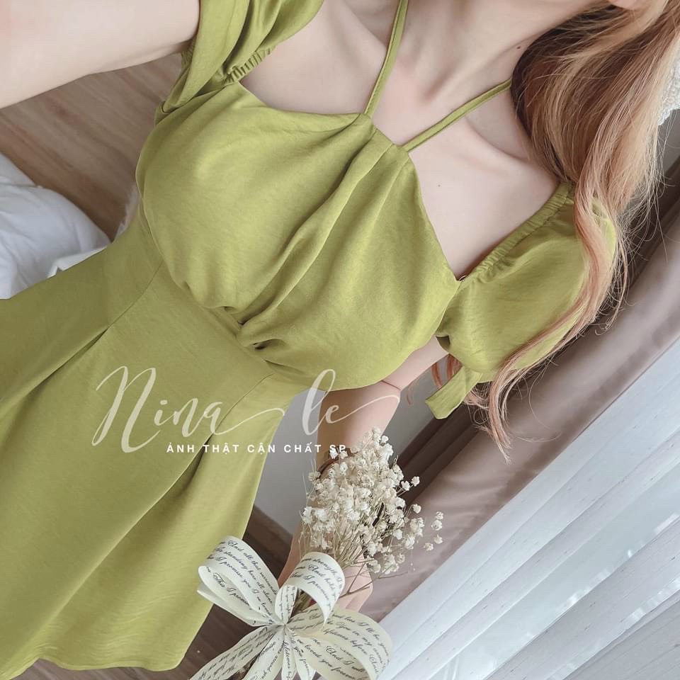 Đầm nữ, đầm cổ yếm xinh xắn (có mút)