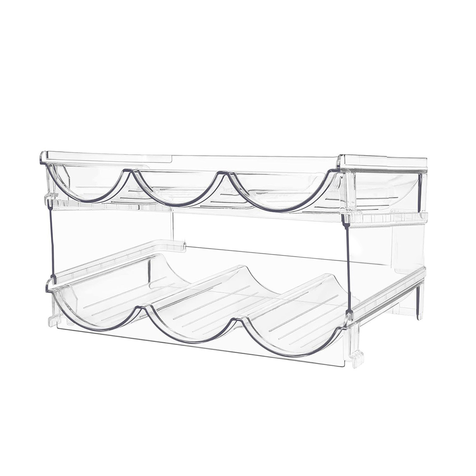 Stackable Cup Holder Stand Stackable Water Bottle Storage Rack Organizer for Kitchen Fridge 2/3/4 Layers Cup Holder Stand for Tumbler Mug Transparent Detachable Cabinet Shelf Space Saving Kitchen